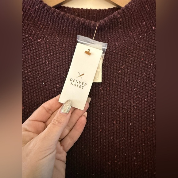 BNWT Denver Hayes 3/4 Sleeve Burgundy Sweater, size large. - Picture 7 of 9